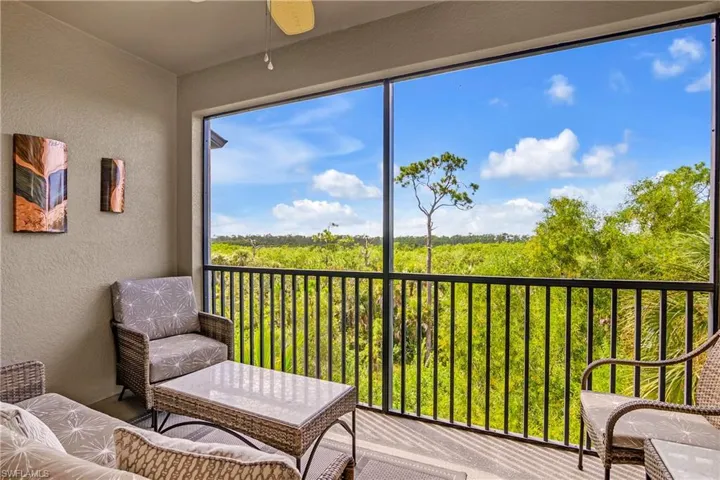 Screened-in lanai overlooking the Rookery Bay Preserve