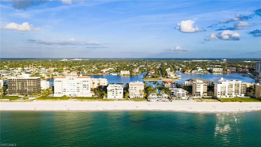 Drone / aerial view of a large body of water