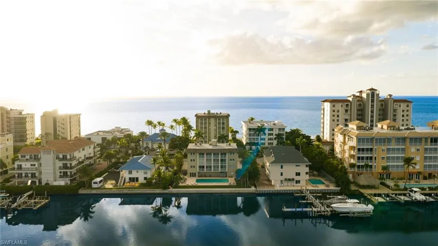 Water view with a boat dock