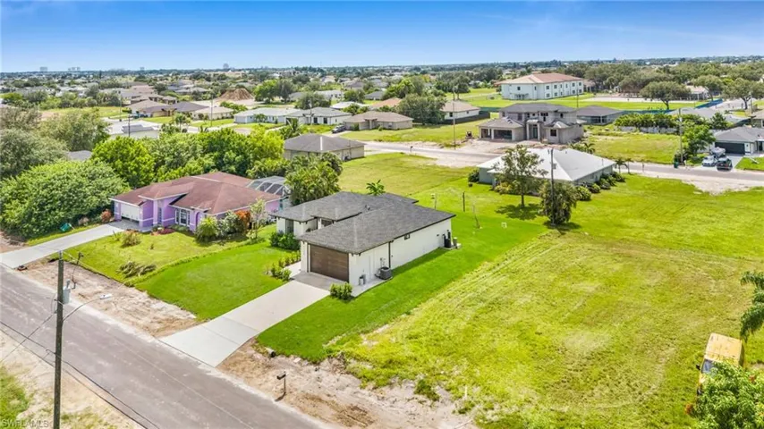 Aerial perspective of suburban area