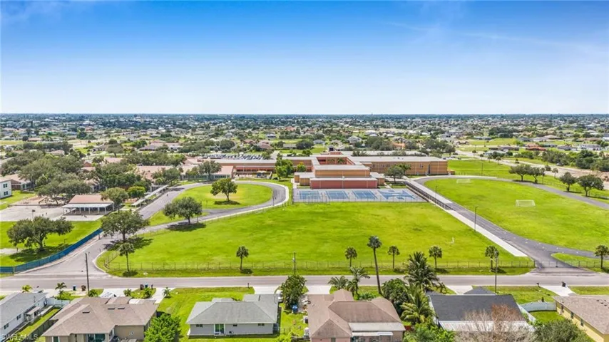 Aerial view of residential area
