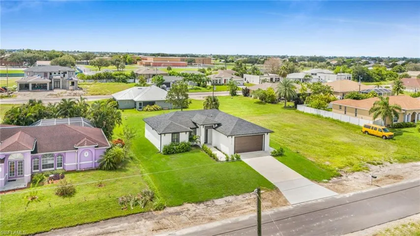 Aerial view of residential area