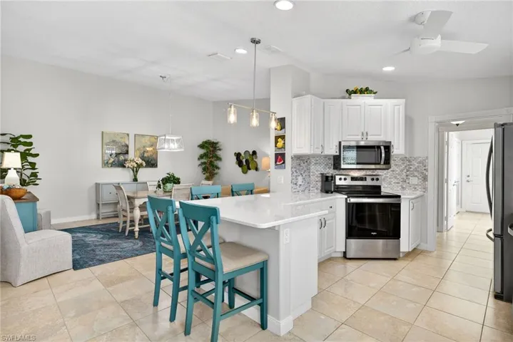 Porcelain Tile SS Appliances Stylish Backsplash
