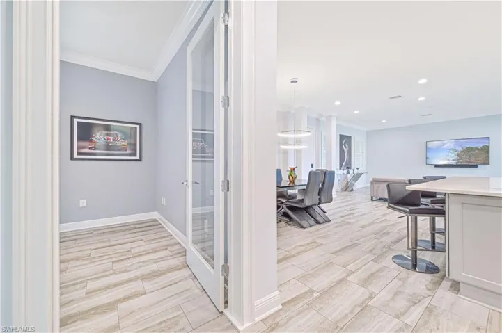 Corridor with crown molding