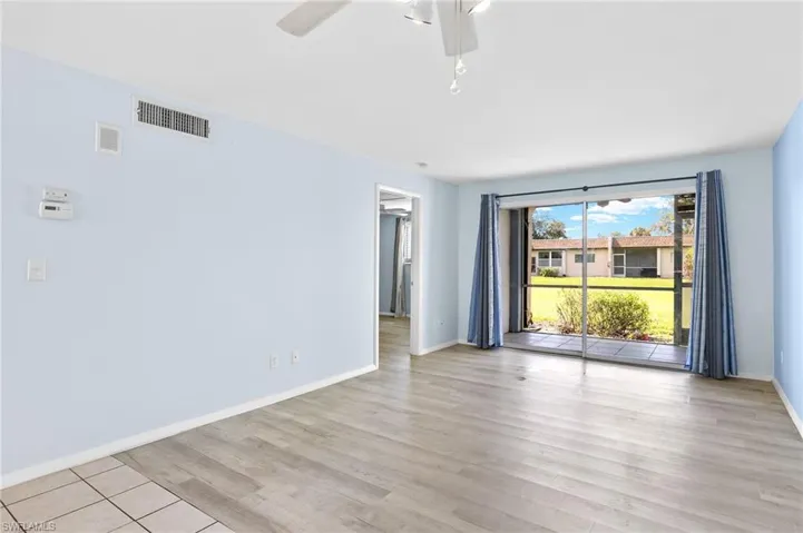 Living area facing bedroom 1