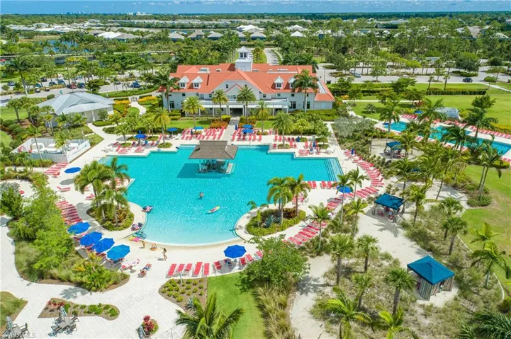 Bird's eye view of a pool