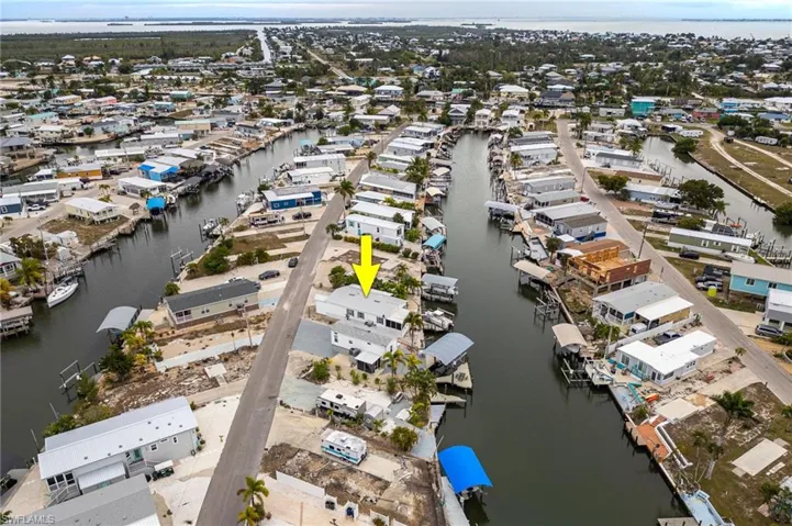 Aerial view of property facing east