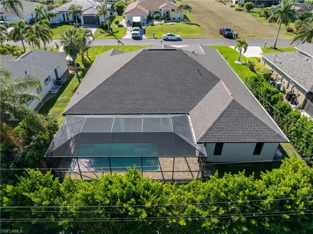 Aerial perspective of suburban area