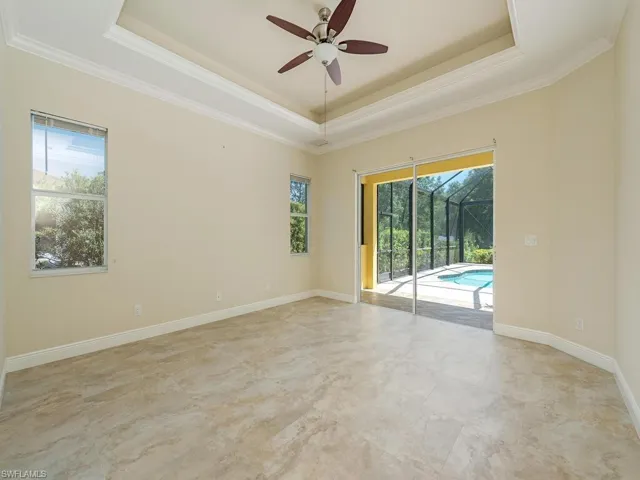 Master bedroom with sliders to lanai