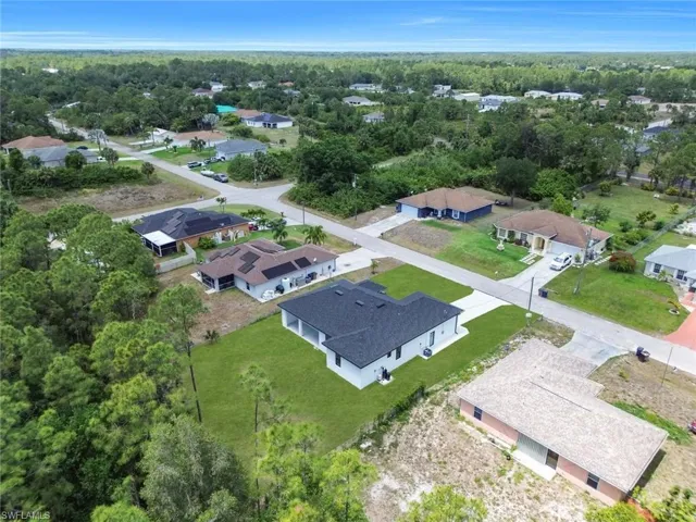 Birds eye view of property with a residential view