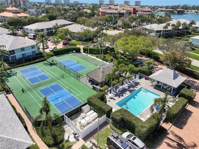 Aerial Amenities Pickleball, Bocce Courts & Pool