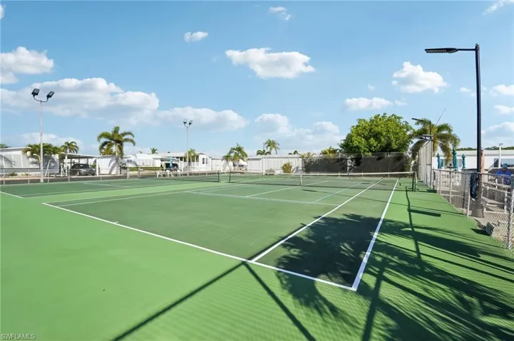 View of tennis court