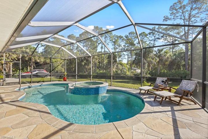 Nice sized pool with hot tub.