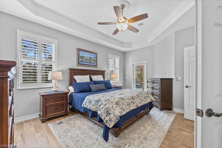Tile on the floor, crown molding, access to the pool area as well!