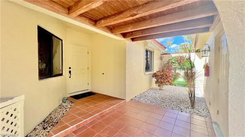 Courtyard connects the garage with the villa
