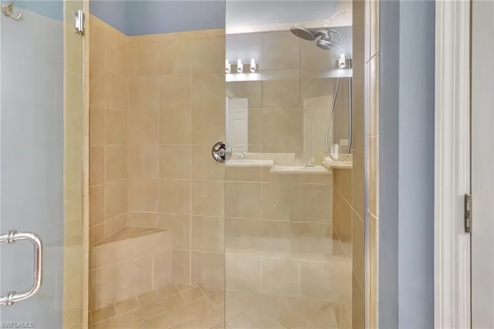 Bathroom with a stall shower