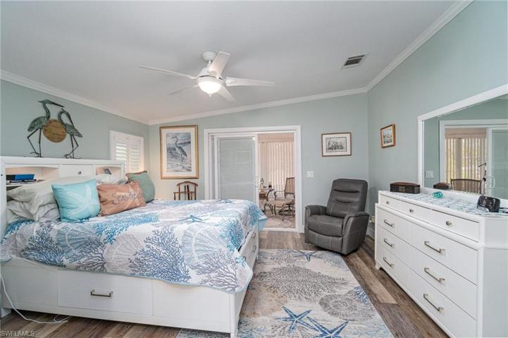 Master bedroom from bath, note new doors with blinds integrated into the glass