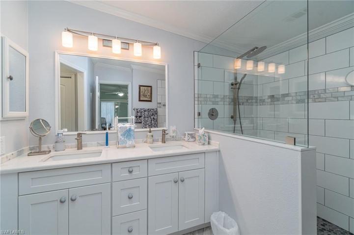 Master bathroom, note custom shower