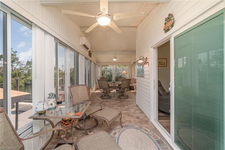 Lanai from outside entrance. This is 32 feet across. Note mini split