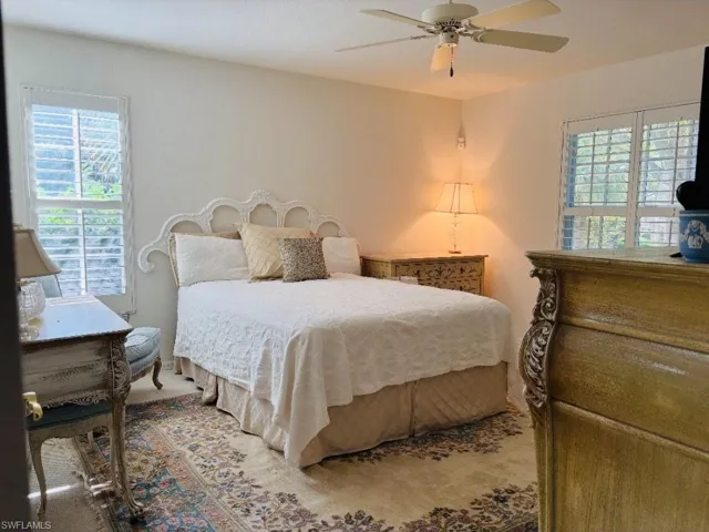 Bedroom with a ceiling fan