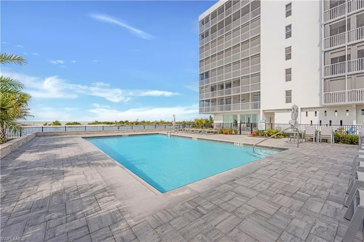 Community pool featuring a patio
