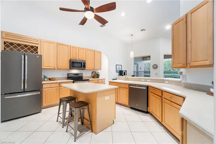 Kitchen with soaring ceilings