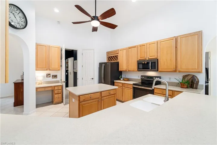 Kitchen with soaring ceilings