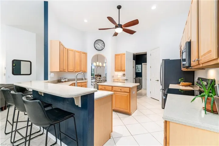 Kitchen with soaring ceilings