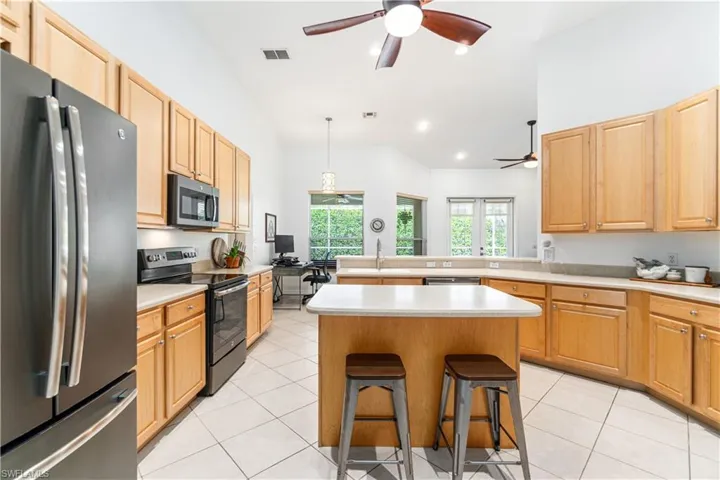 Kitchen with soaring ceilings
