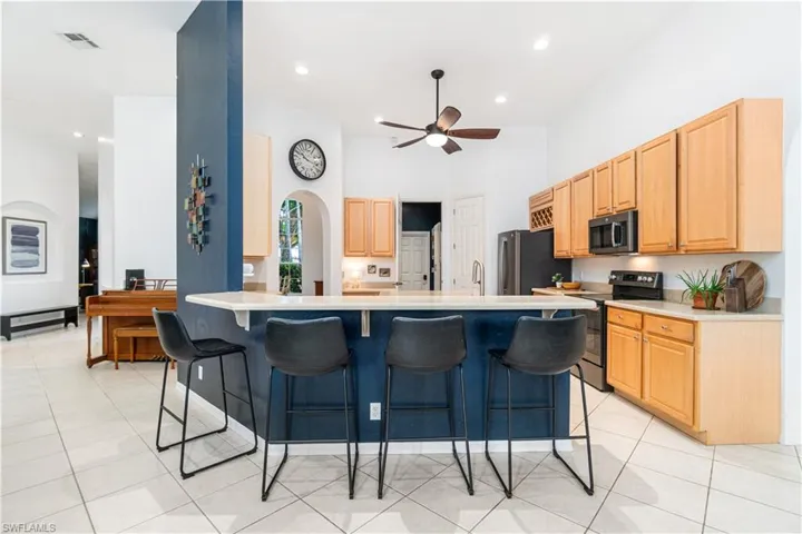 Kitchen with soaring ceilings
