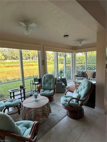 Enclosed Florida Room with beautiful lake view