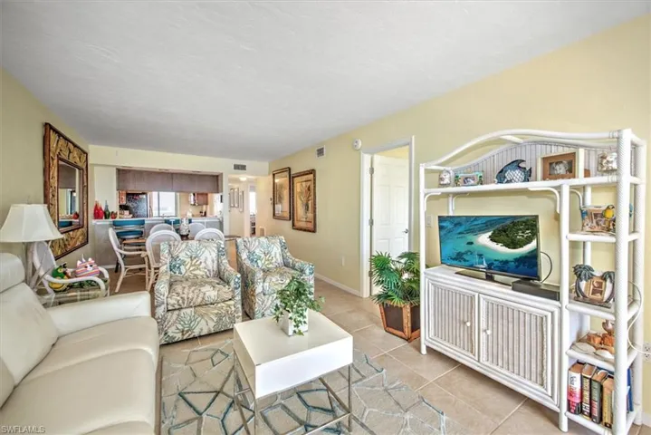 View of tiled living room