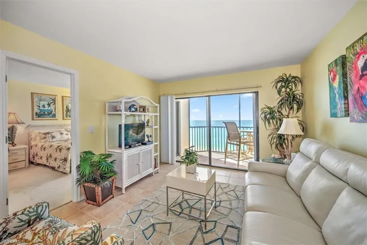 View of tiled living room