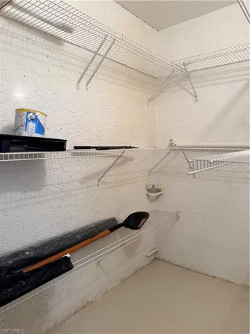 walk in closet  for extra storage in garage