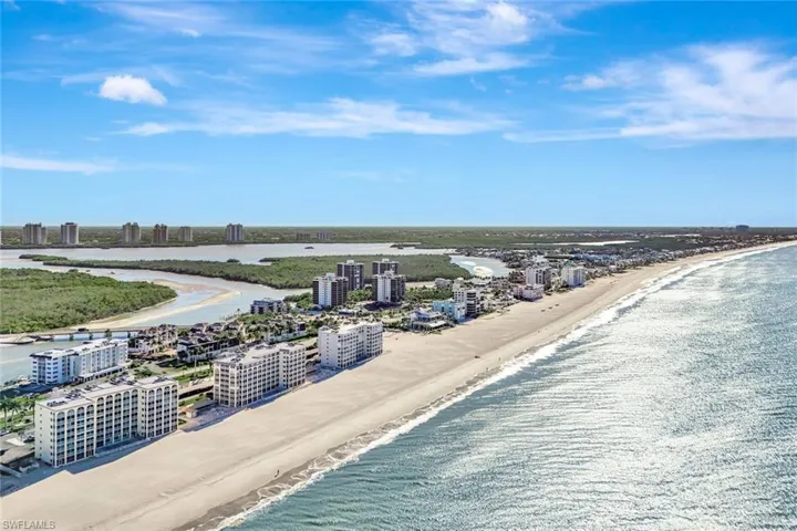 View of urban area with unending shoreline