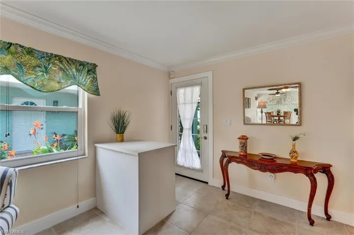 Entry door with small island