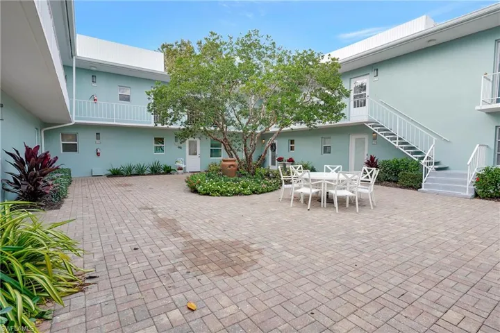 beautifully landscaped courtyard