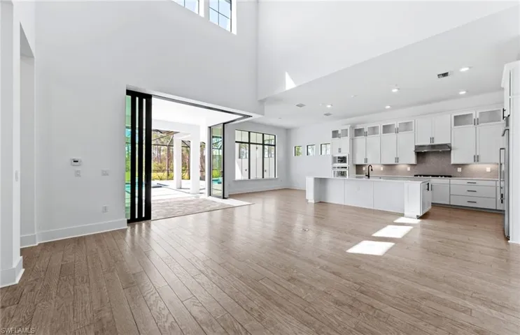Gathering room open to kitchen