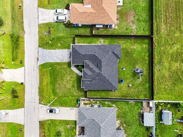 Aerial view of residential area