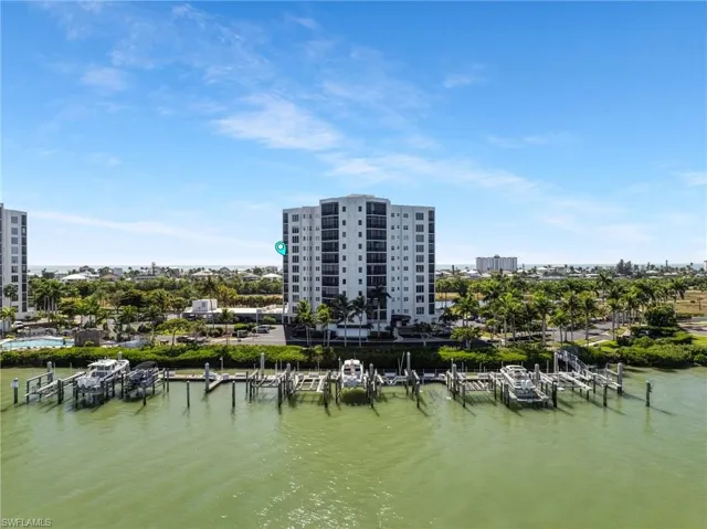 Bay view with a boat dock