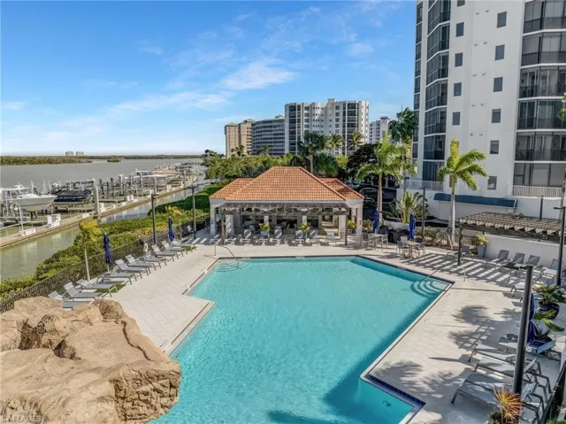 Community pool with Bay views