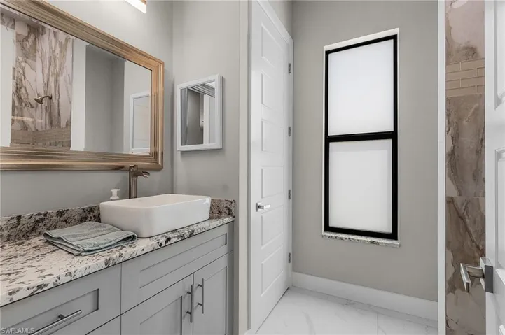 Bathroom featuring vanity