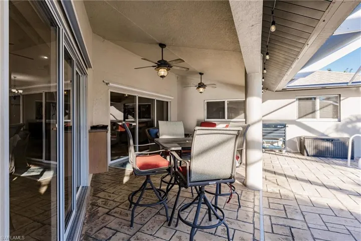 View of patio / terrace featuring ceiling fan