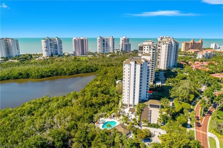 View of Estuary, Gulf, Bay Colony high rises