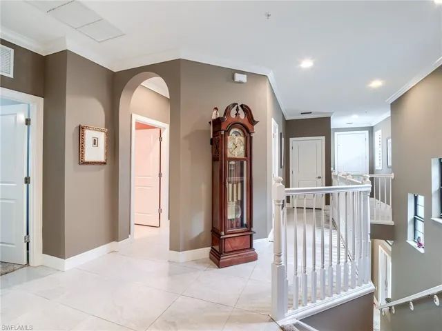 Upper foyer that leads to the elevator and guest bedrooms