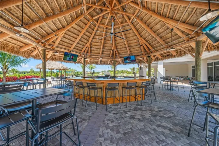 View of patio / terrace with a gazebo and an outdoor bar
