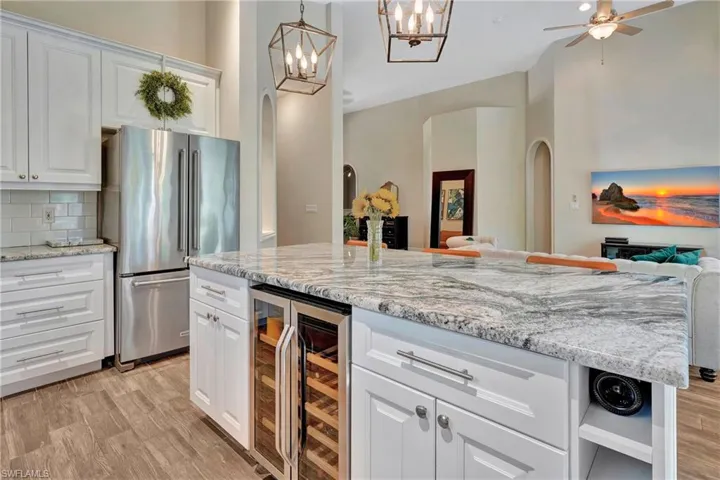 Beautiful Island with wine refrigerator