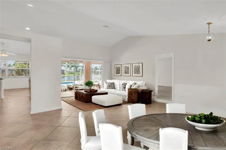Virtually staged Living and dining area