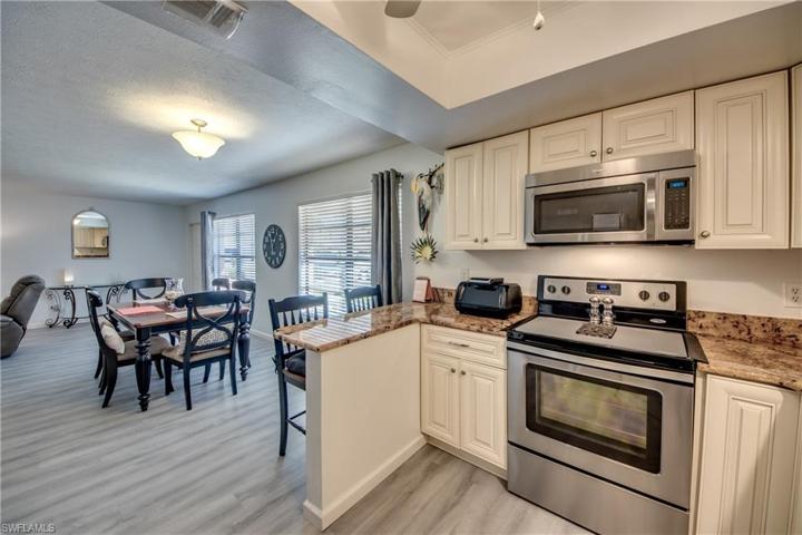 Kitchen open to dining area and Living