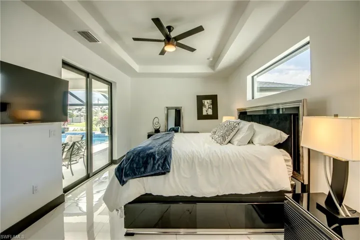 Vaulted ceilings- with pool views and exterior access-